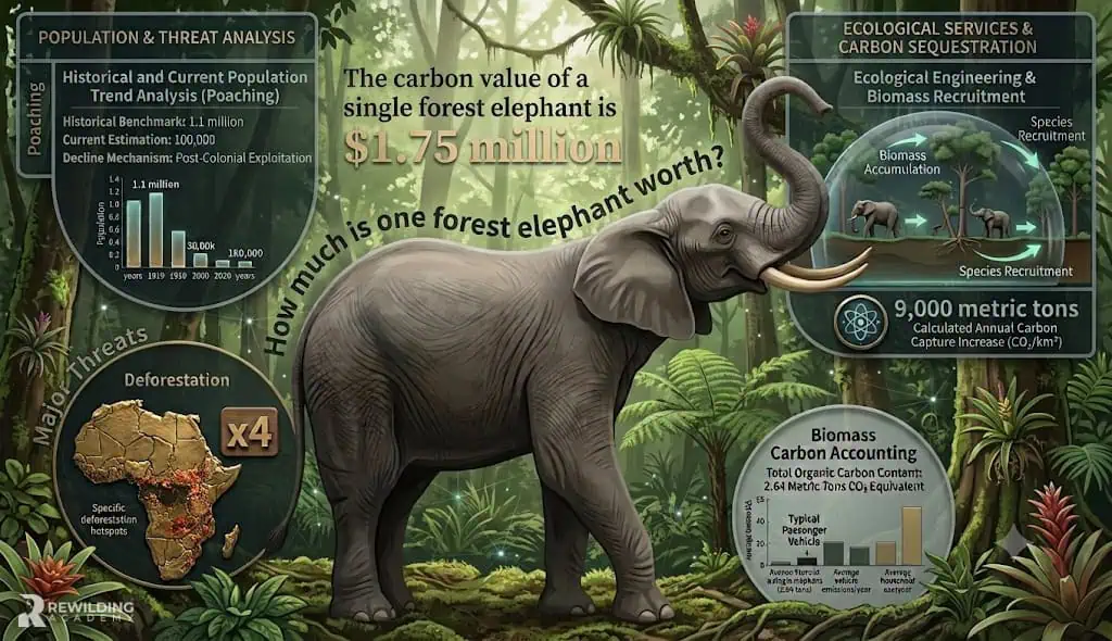 Forest elephants contribute to natural carbon capture.